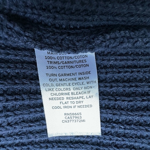 CASLON | NWOT BLUE COTTON RIBBED TIE-BACK TUNIC SWEATER | EXTRA SMALL - Picture 9 of 11